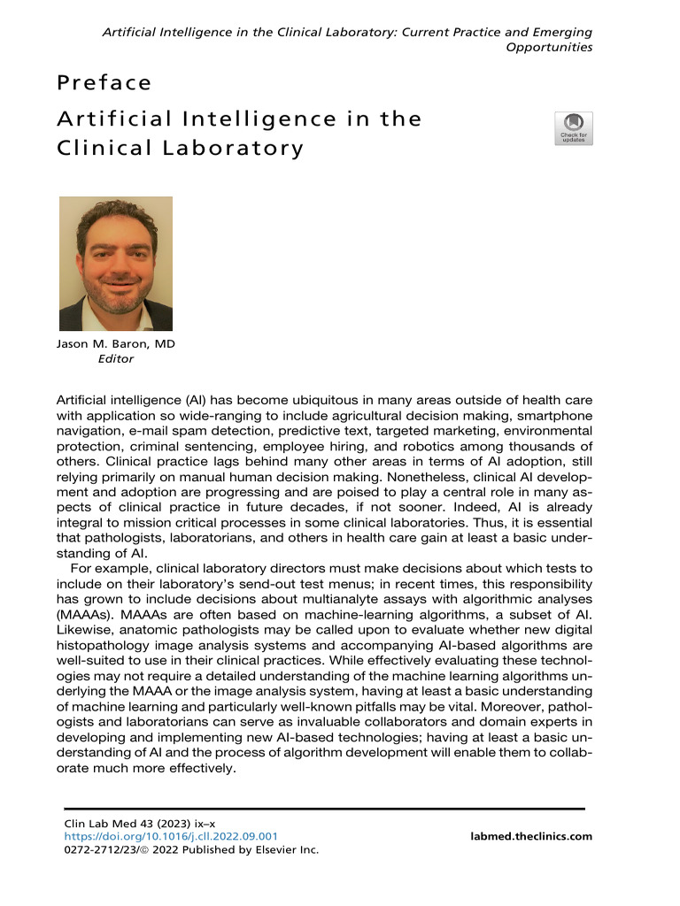 AI in Clinical Laboratories: A Primer | PDF | Artificial Intelligence ...