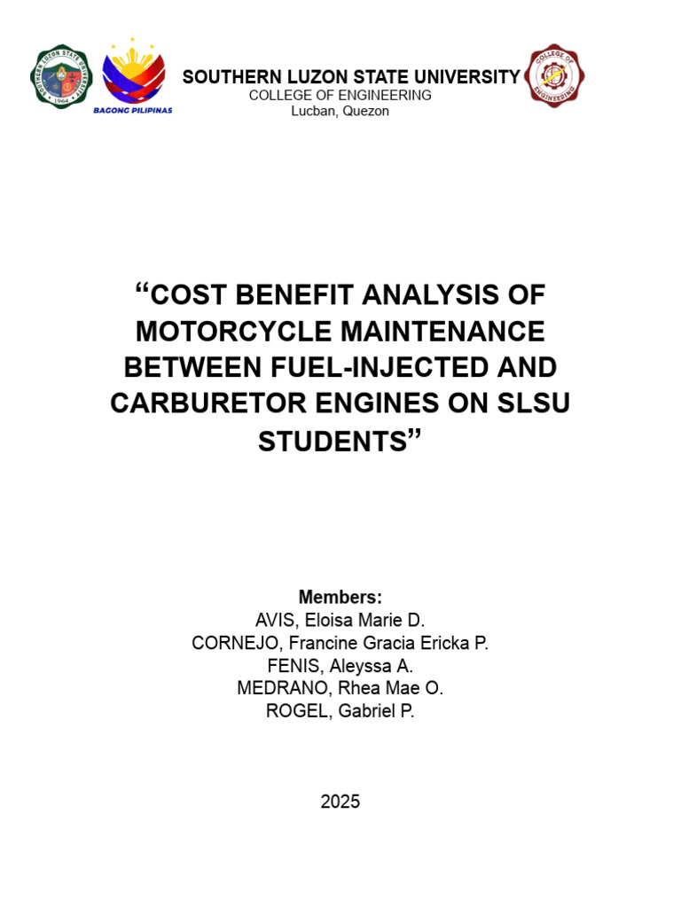 Cost-Benefit of Motorcycle Maintenance | PDF | Survey Methodology ...