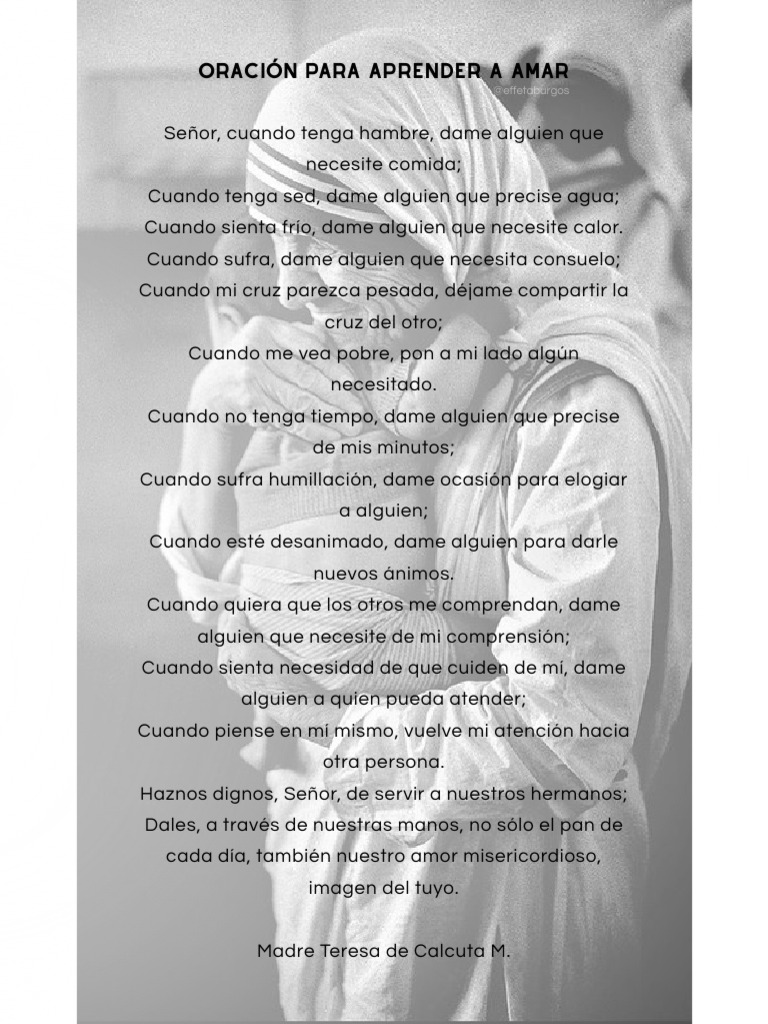 Oración de amor y servicio al prójimo | PDF