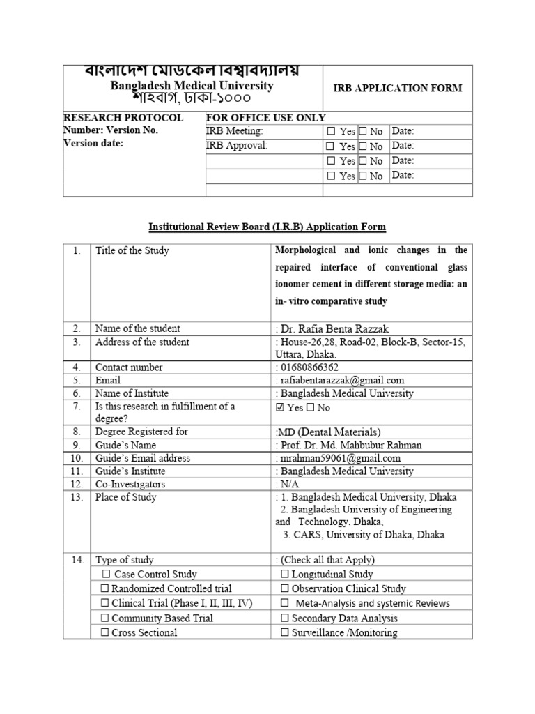 IRB Final 22 Oct (4 Files Merged) | PDF | Clinical Trial ...