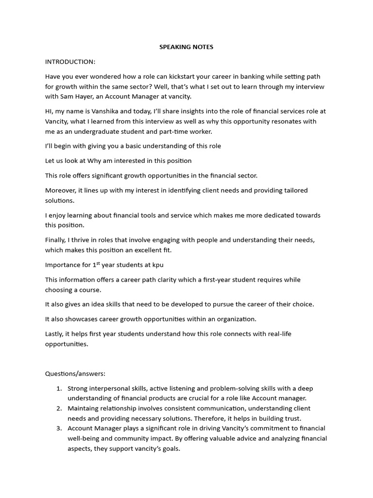 Career Insights: Financial Services Role at Vancity | PDF | Business ...