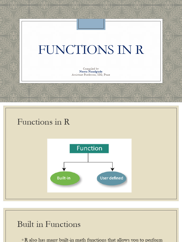 Essential R Functions Guide | PDF | Trigonometric Functions | Function ...