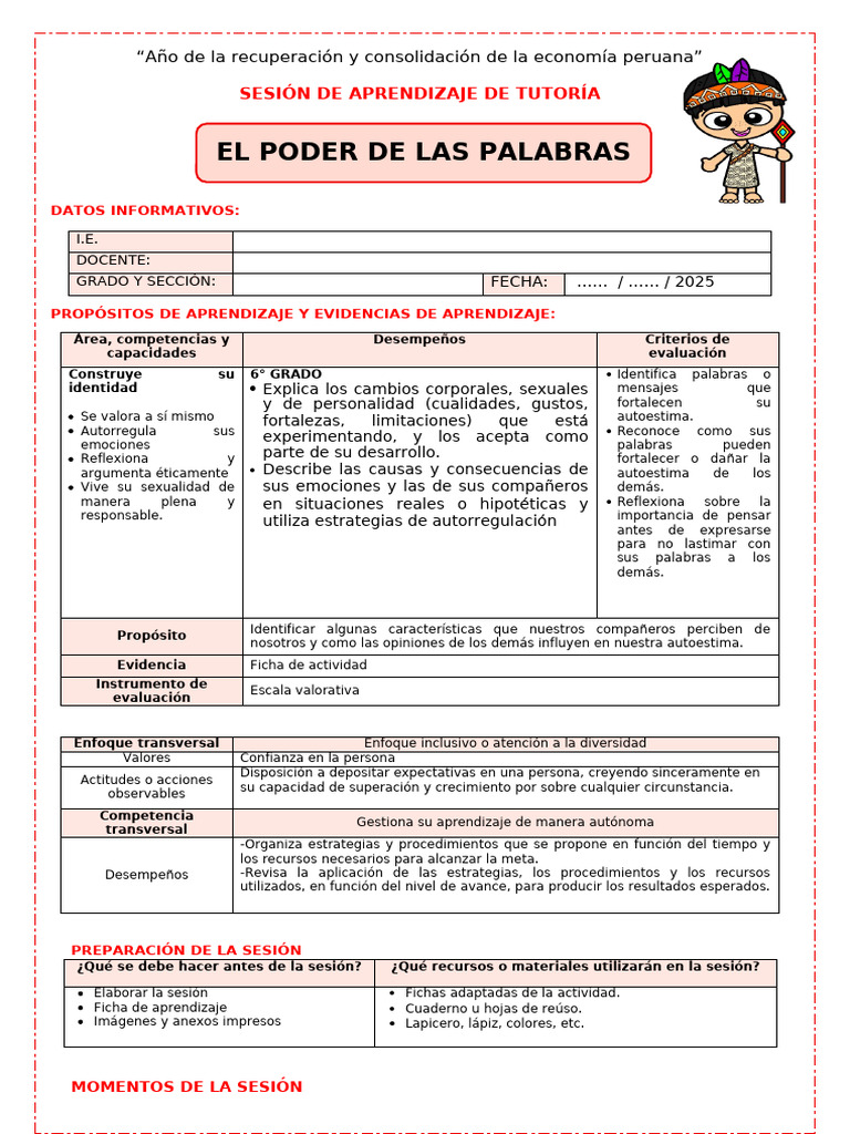 Autoestima y poder de las palabras | PDF | Autoestima | Aprendizaje
