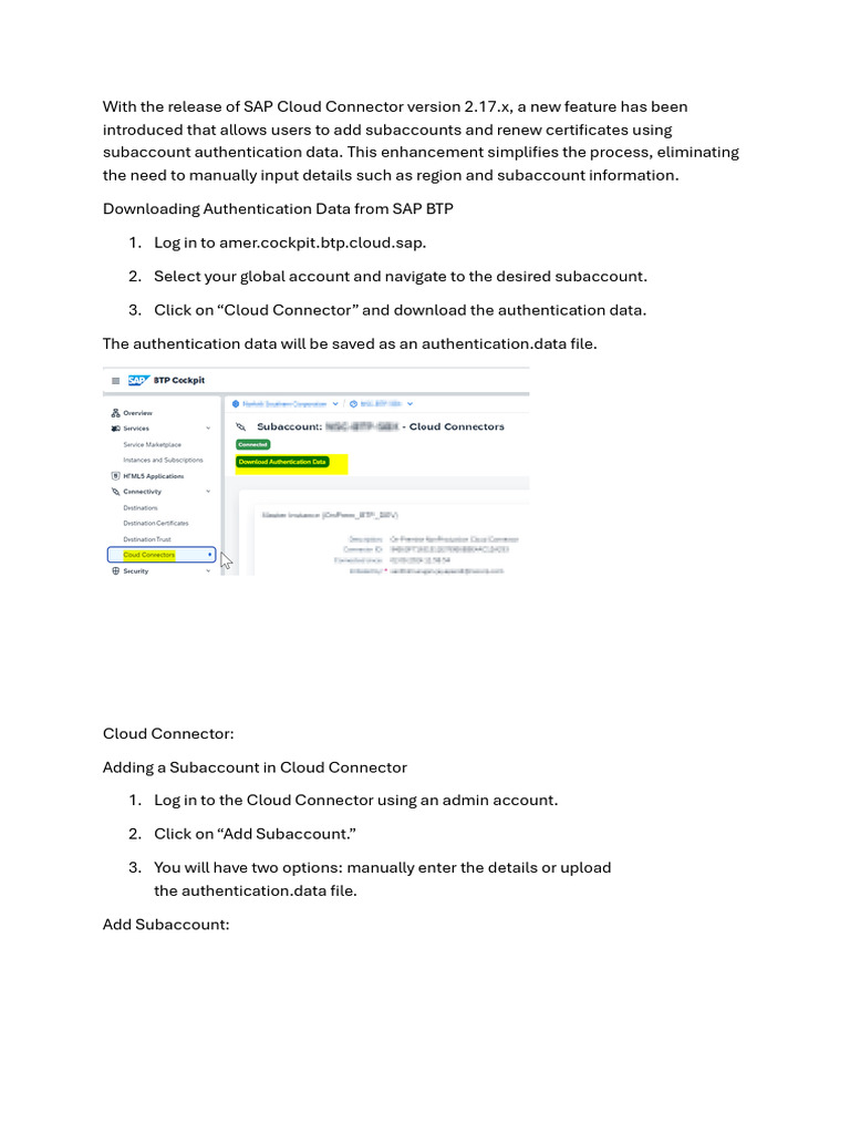 SAP Cloud Connector Subaccount Setup Guide | PDF