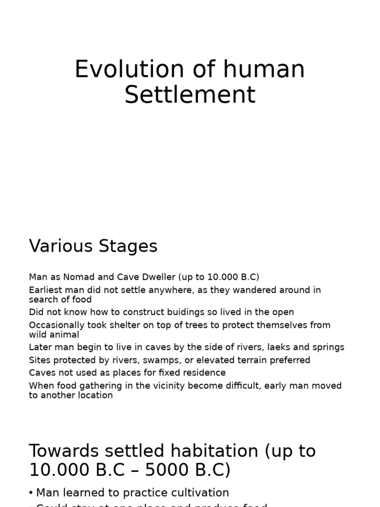 Evolution of Human Settlement Patterns | PDF