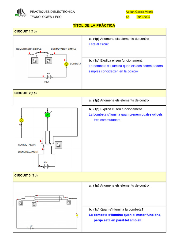 PRÀCTICA 1 EAnalògica PlantillaSolució | PDF
