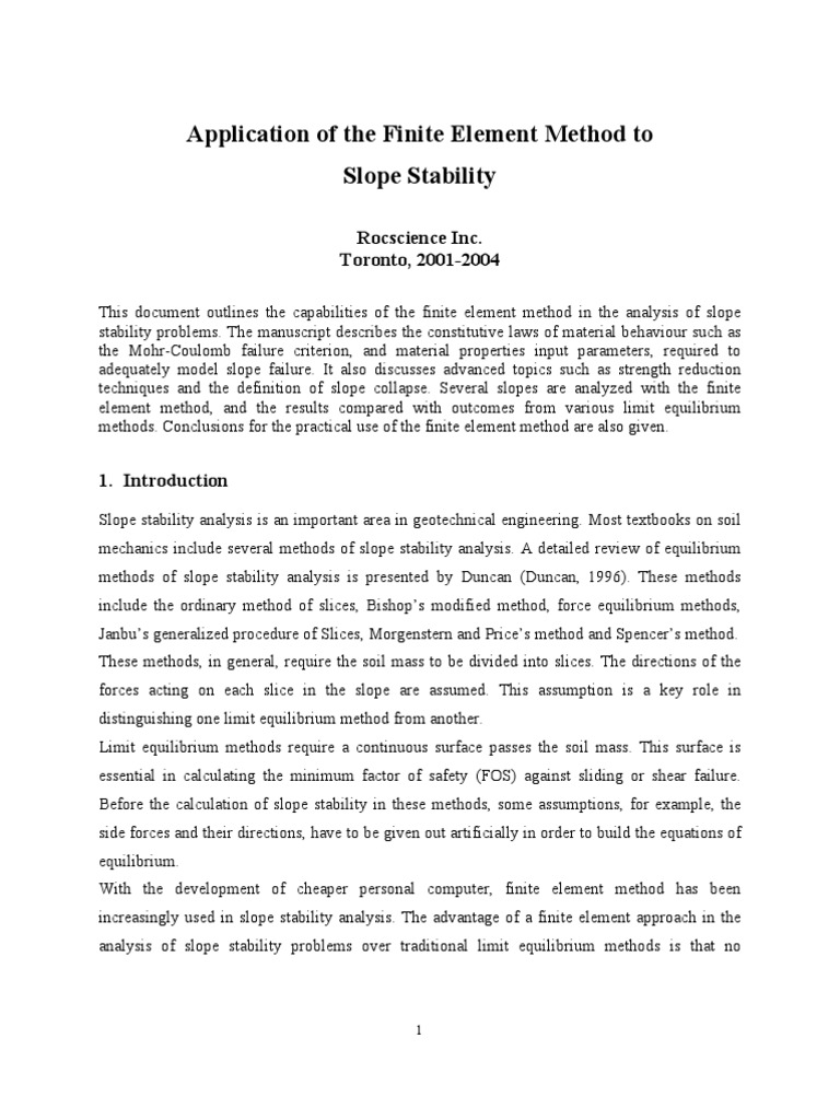 Phase2 in Slope Stability Analysis | PDF | Strength Of Materials ...