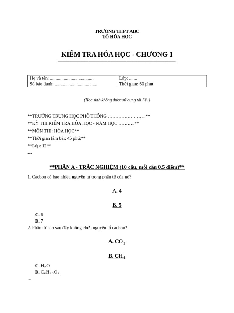 Kim Tra Ha HC CHNG 1 | PDF