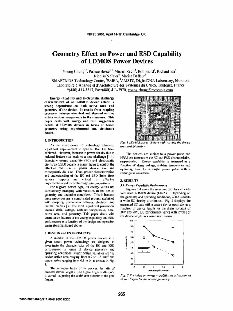 Geometry Effect On Power and ESD Capability of LDMOS | PDF ...