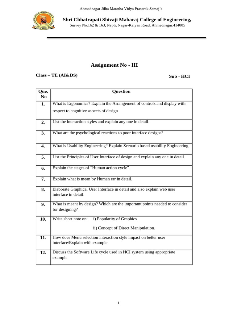 Hci Assignment 3 | PDF