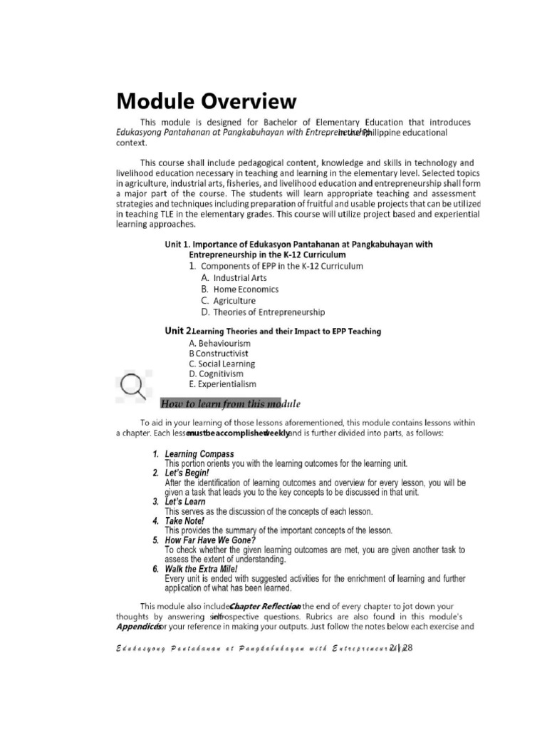 Epp Unit 1 | PDF