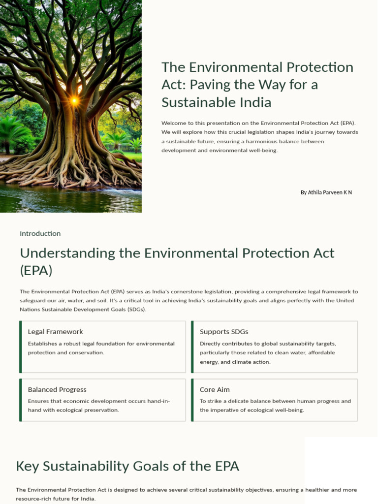 India's Environmental Protection Act Overview | PDF | Sustainability ...