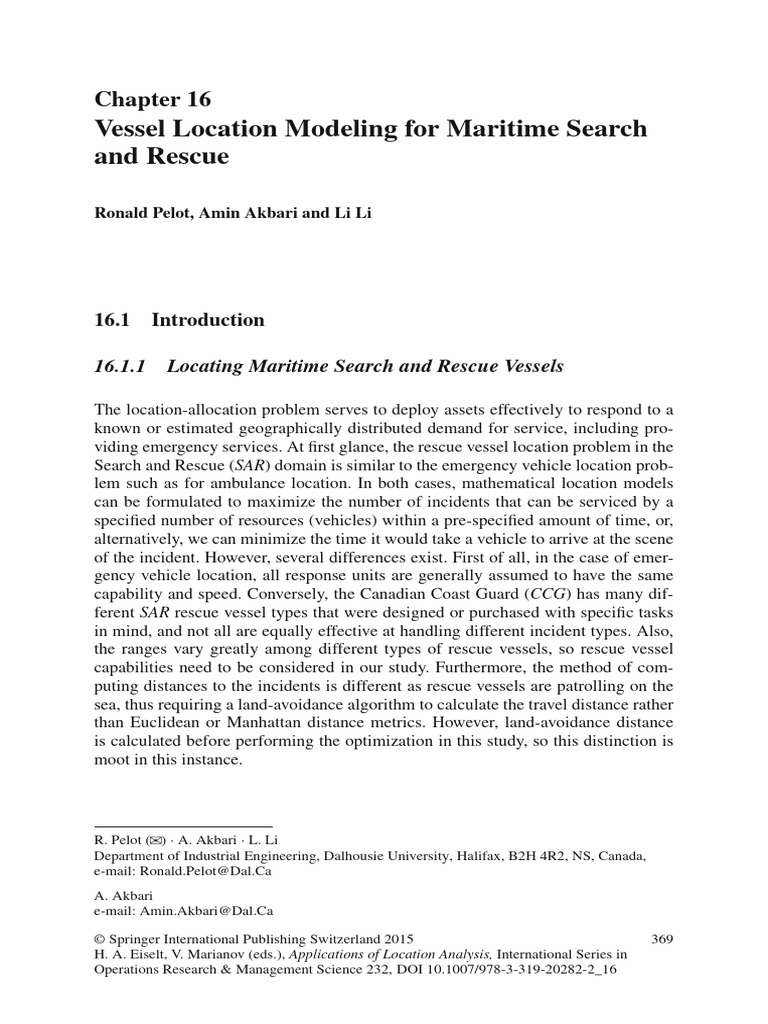 Vessel Location Modeling For Maritime Search and Rescue | PDF | Search ...
