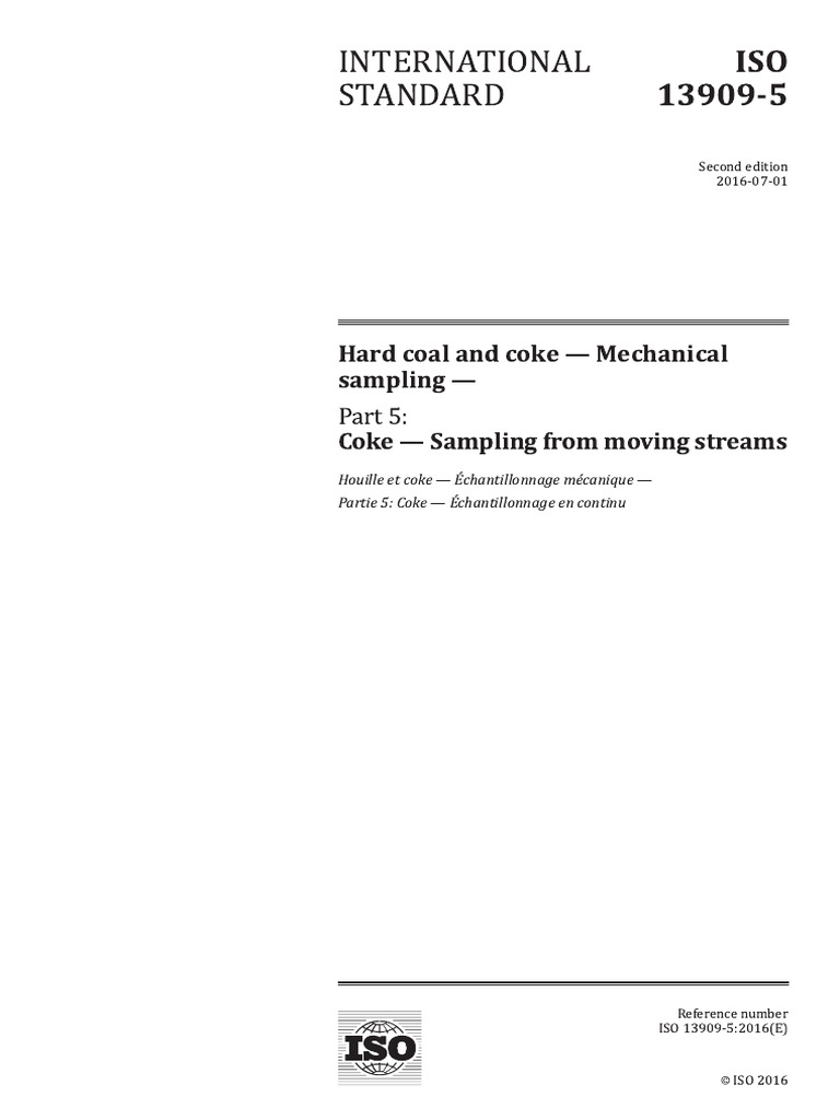 ISO 2016 Hard Coal and Coke Sampling | PDF | Sampling (Statistics ...