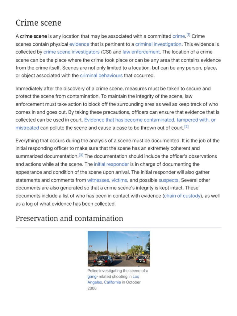 Crime Scene - Wikipedia | PDF | Crime Scene | Criminal Justice
