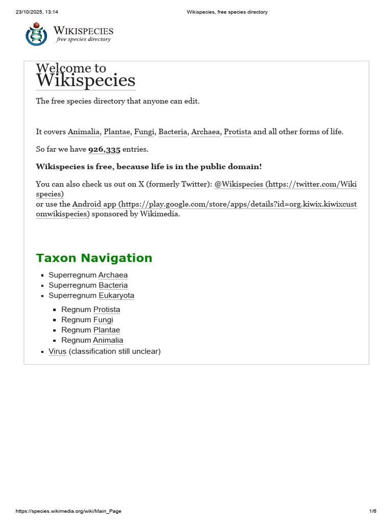 Free Online Species Directory | PDF | Biology