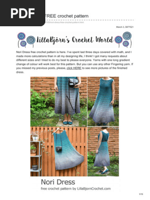 Nori Dress: Free Crochet Pattern Guide | PDF | Crochet