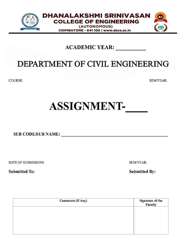 Assignment Cover Page | PDF
