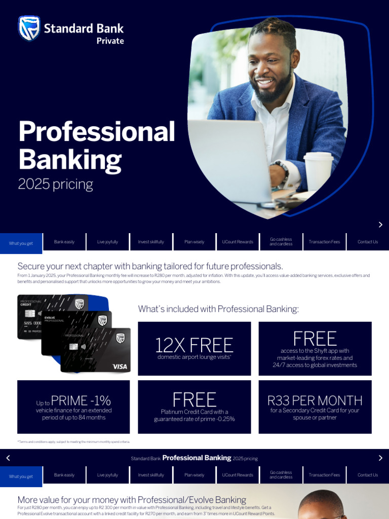Standard Bank Professional Banking 2025 Fees | PDF | Banks | Credit Card