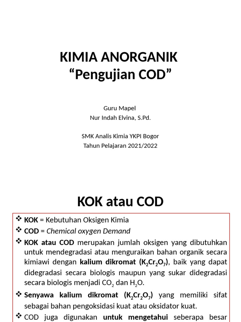 COD Atau KOK | PDF