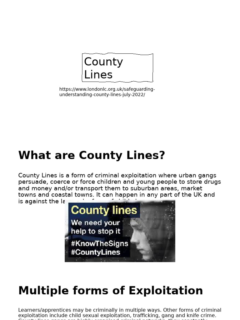 Understanding County Lines Exploitation | PDF