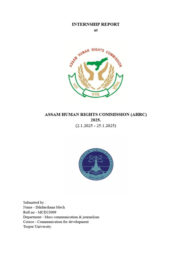 Internship Report: Assam Human Rights Commission | PDF | Human Rights ...