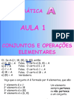 Matemática PPT - Aula 01 - Conjuntos e Operações Elementares