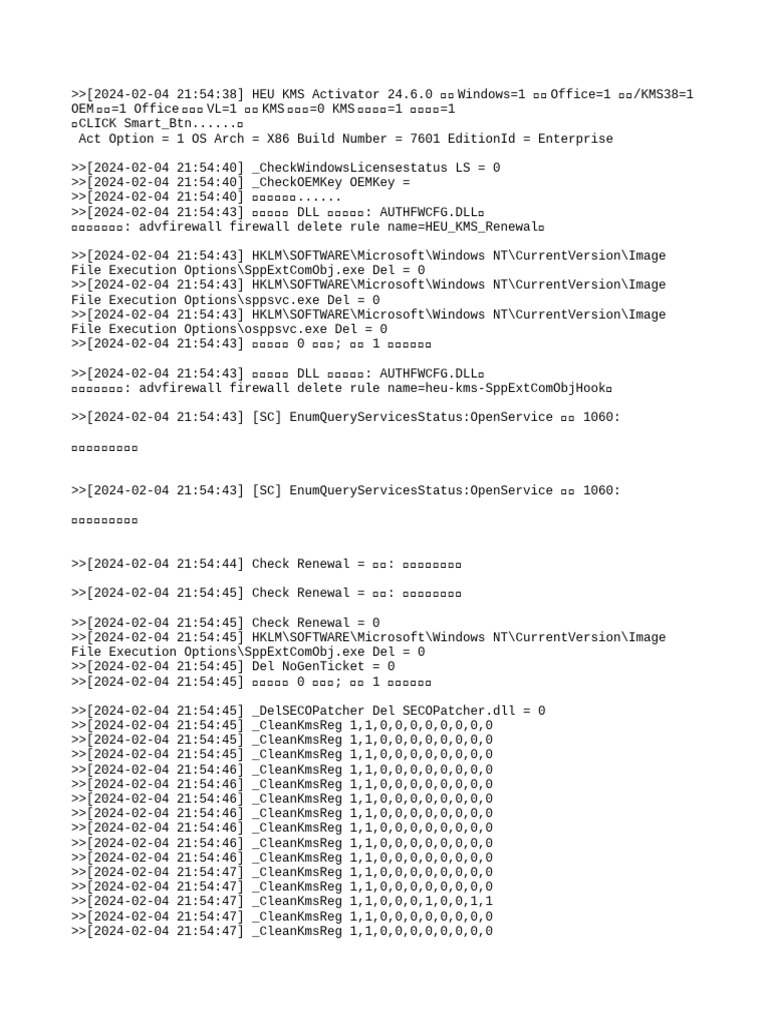 HEU KMS Activator 24.6.0 Log Report | PDF | Microsoft Windows ...