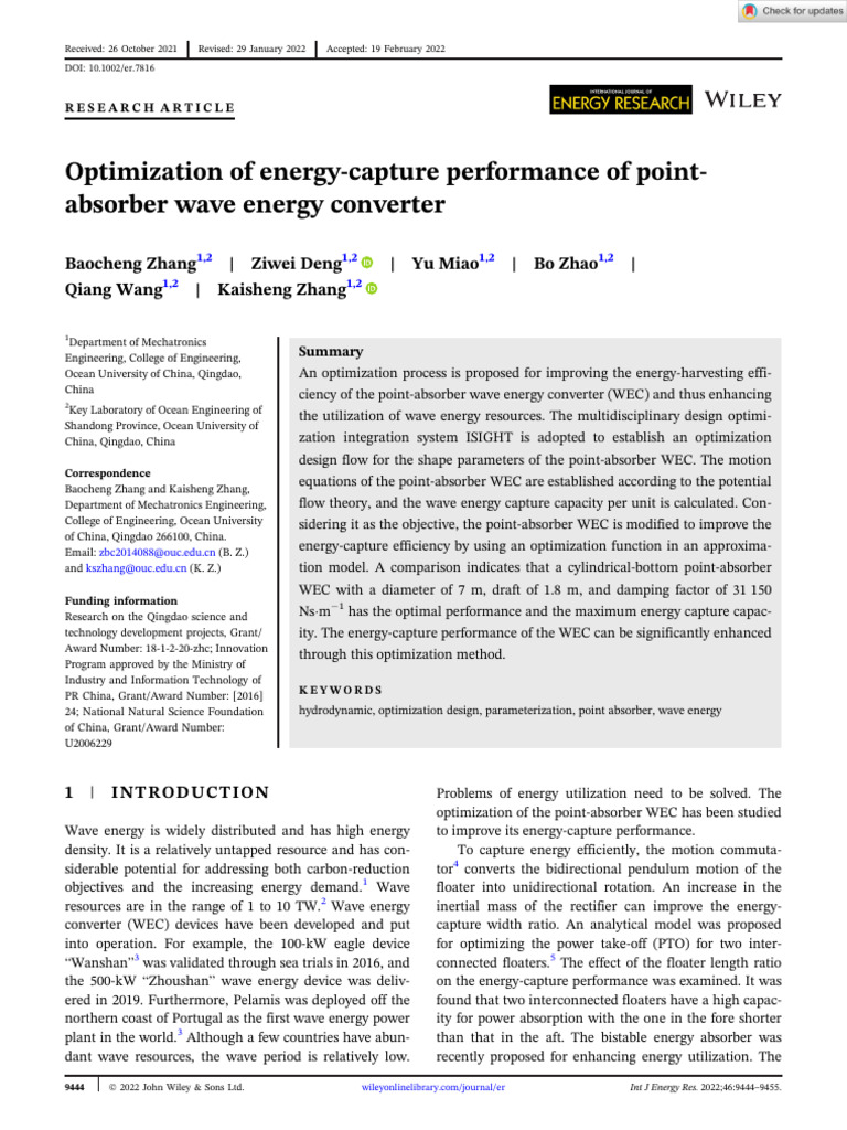 Optimizing PTO for Wave Energy Converters | PDF | Damping | Resonance
