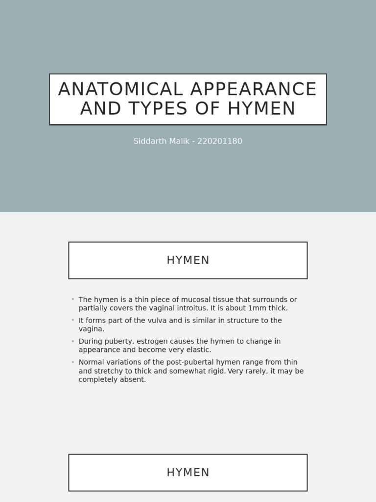 Types of Hymen and Parous Introitus | PDF