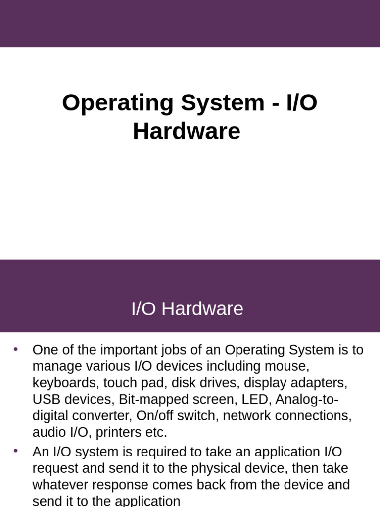 I/O Management in Operating Systems | PDF | Input/Output | Computer File