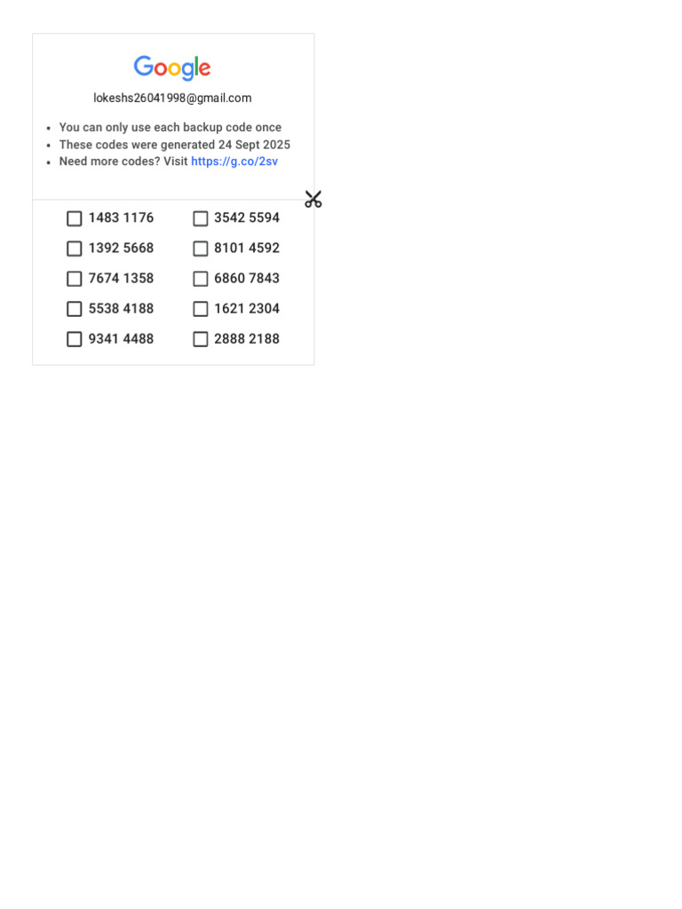 Backup Codes for Two-Step Verification | PDF