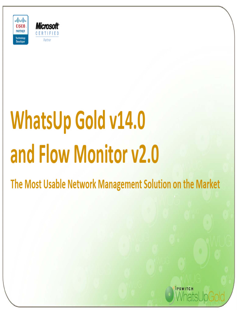 WhatsUp Gold v14.0 & Flow Monitor Overview | PDF | Computer Network ...