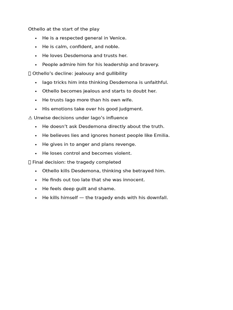 Othello at The Start of The Play | PDF