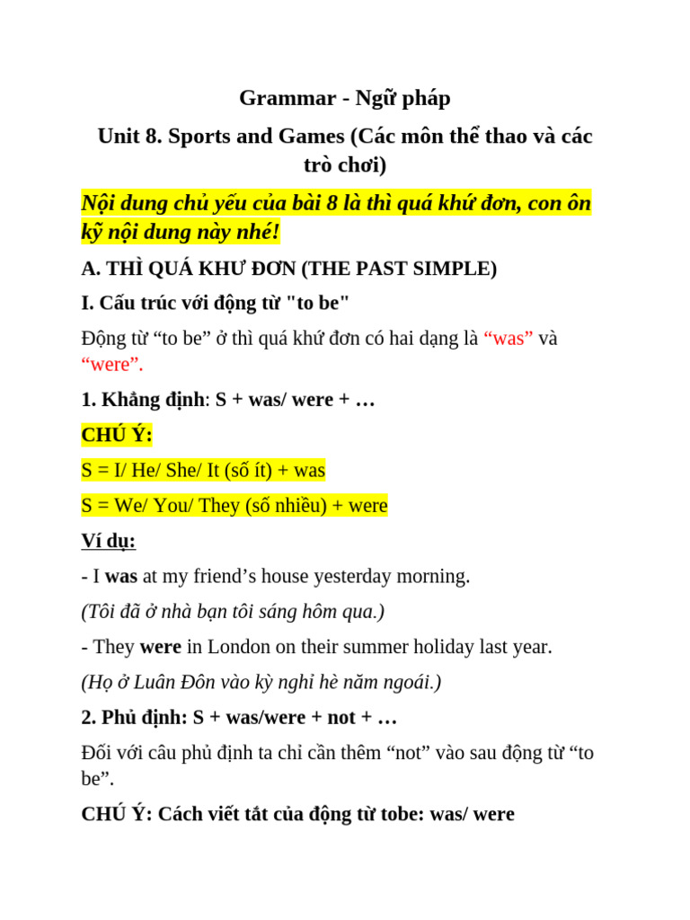 Grammar - Unit 8 | PDF