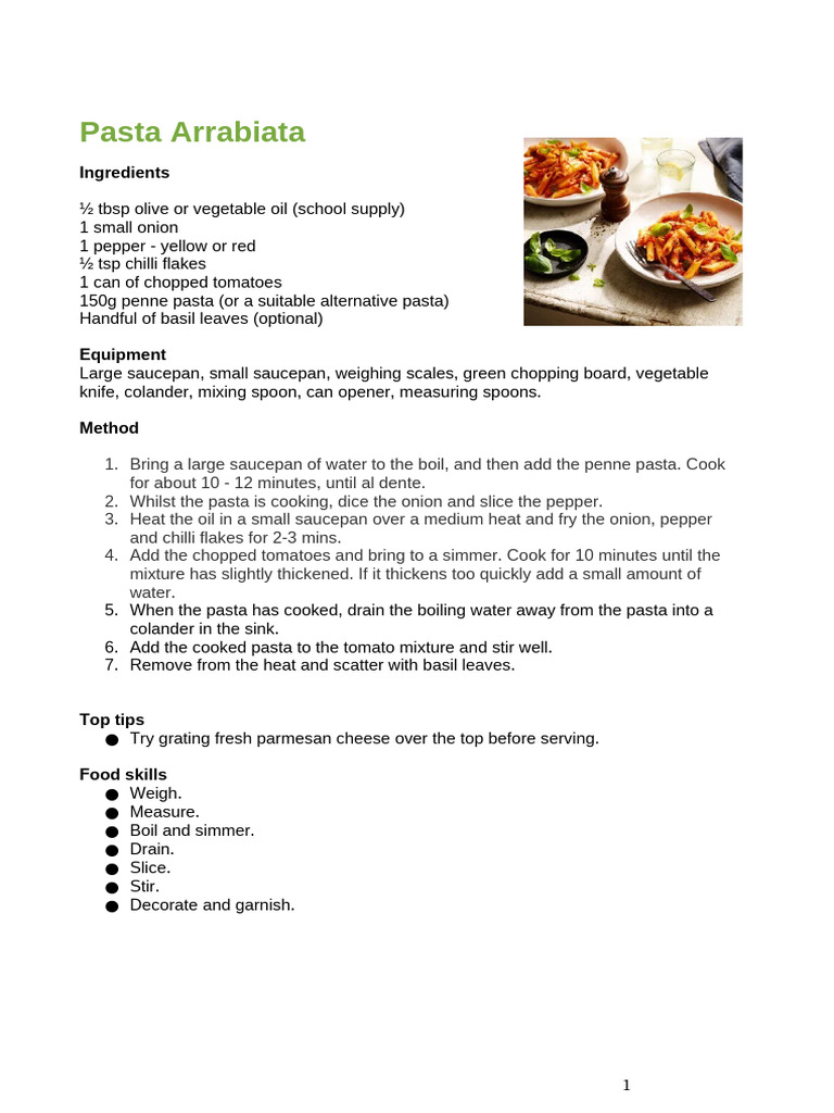 Emy Anderson - Pasta Arrabbiata | PDF