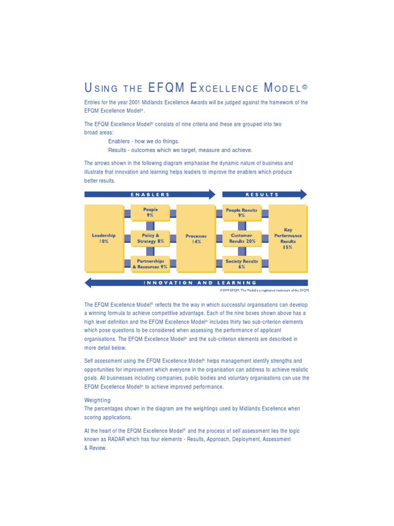 Using the EFQM Excellence | Strategic Management | Leadership