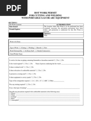 Hot Work Permit