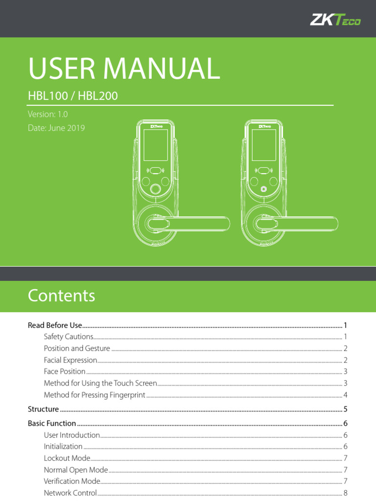 HBL100/HBL200 User Manual Guide | PDF | Touchscreen | Menu (Computing)