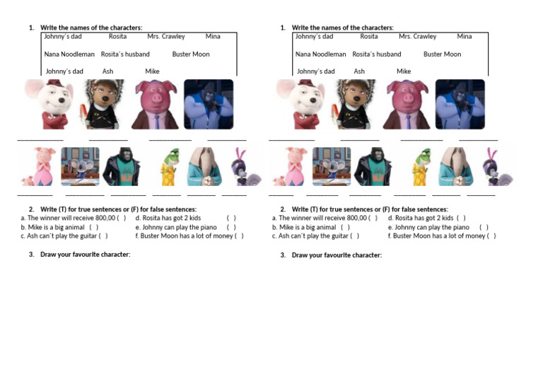 Character and Quiz Activity Guide | PDF