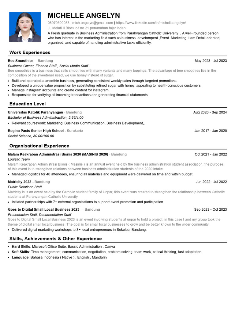 Business Graduate with Marketing Skills | PDF | Business | Business ...
