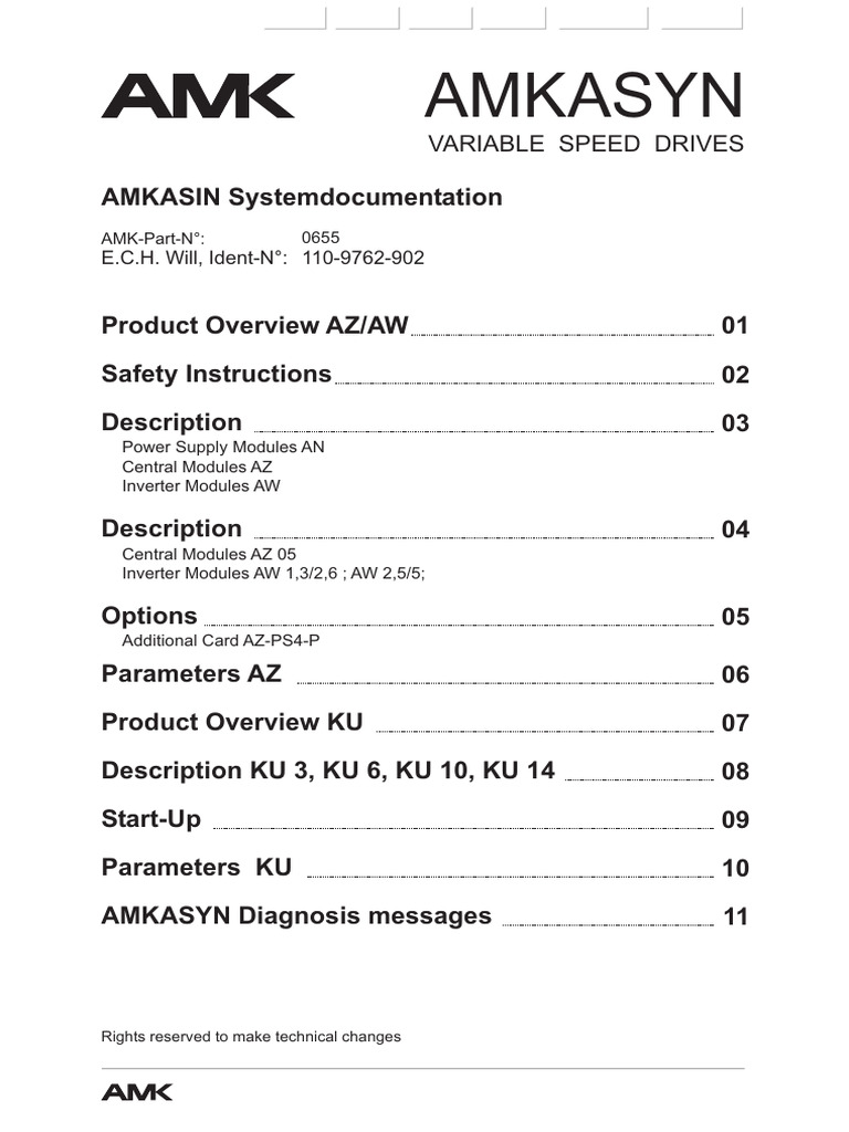 AMKASYN Variable Speed Drives Overview | PDF | Mains Electricity ...