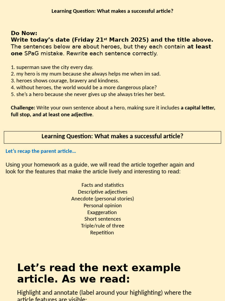 Elements of a Successful Article | PDF