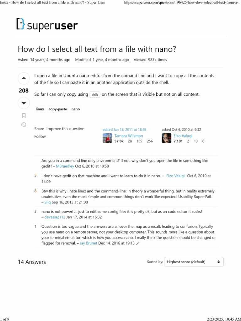 How to Select All Text in Nano | PDF | Command Line Interface | Linux