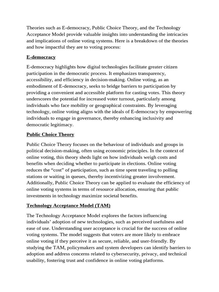 Theories Behind Online Voting Systems | PDF | Public Choice | Political ...