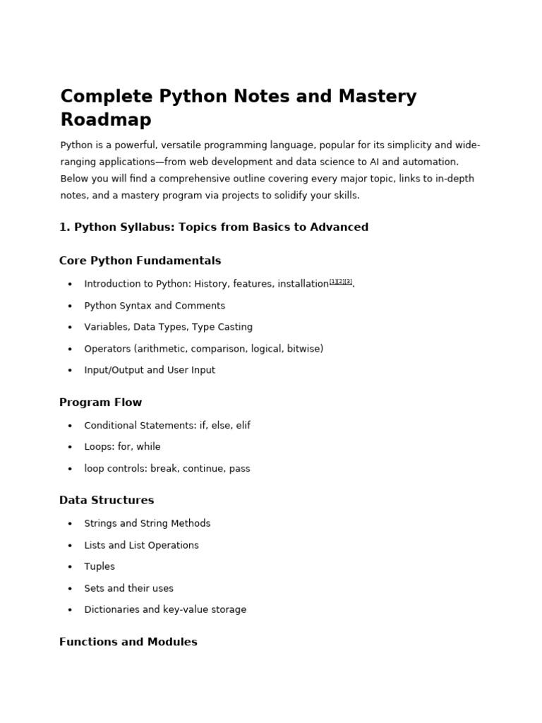 Python Mastery: Comprehensive Guide | PDF | Python (Programming ...