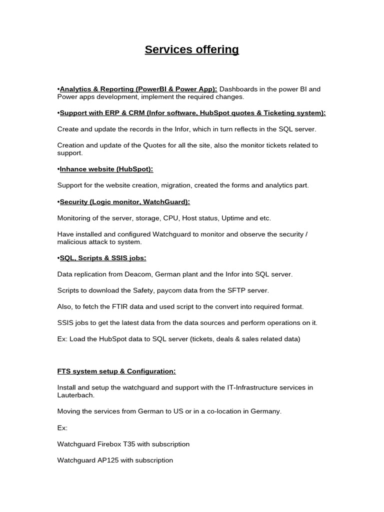 Services Offering | PDF