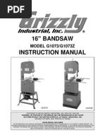 16'' BANDSAW Instruction Manual: MODEL G1073/G1073Z