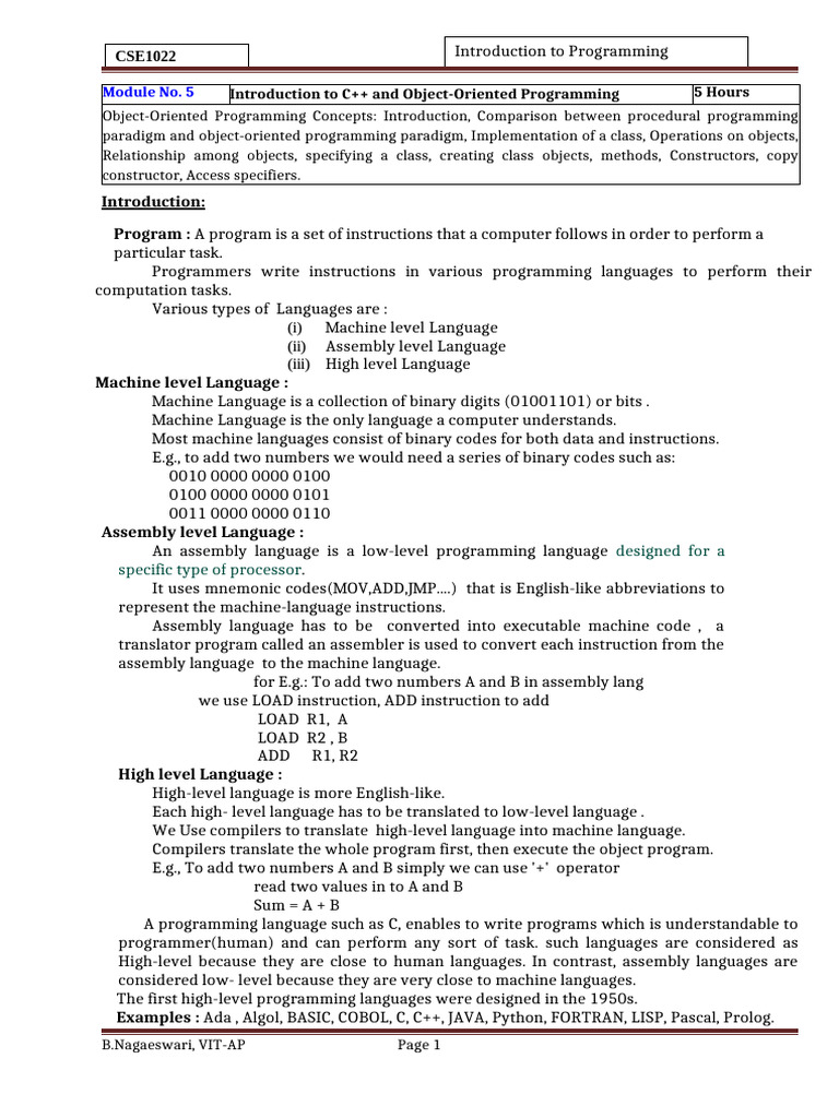 C++ Object-Oriented Programming Basics | PDF | Object Oriented ...