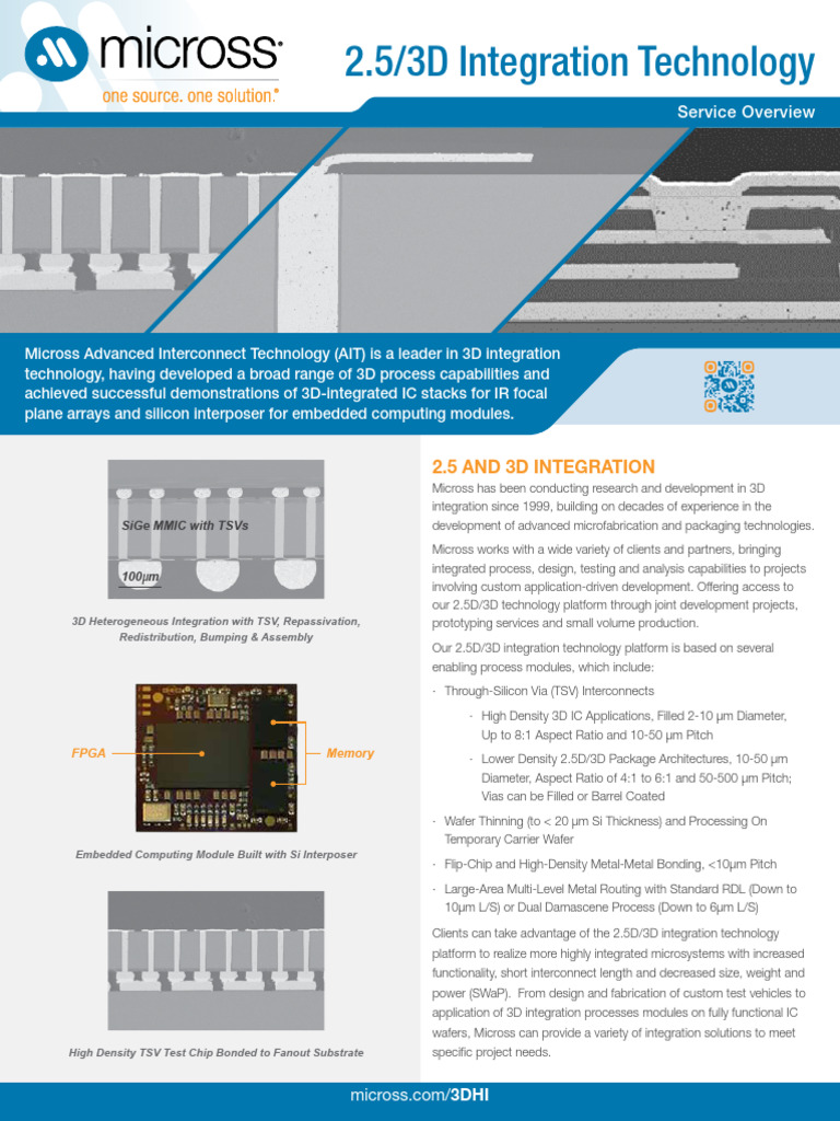 3D Integration Technology Flyer Rev 1.5 | PDF | Semiconductor Device ...